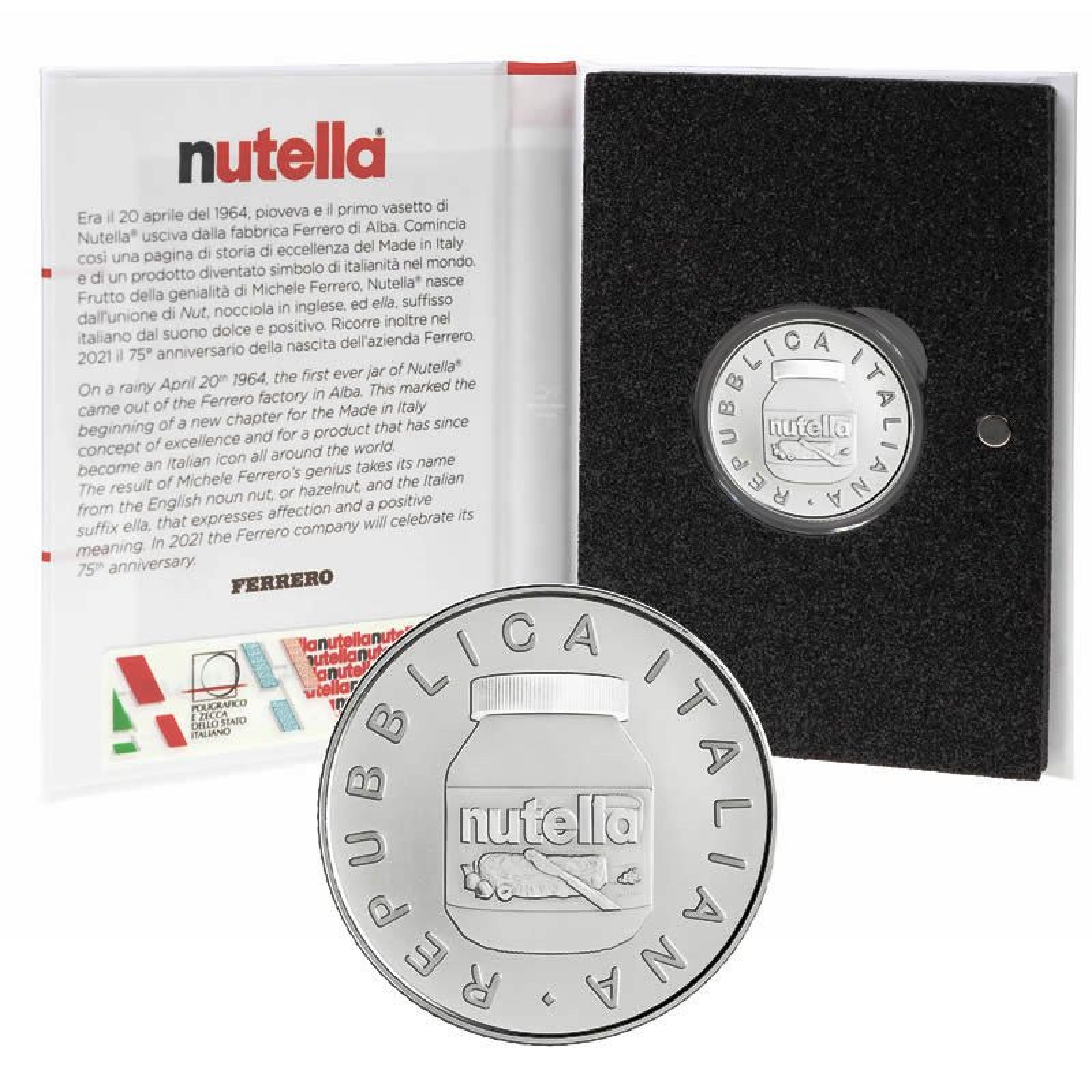 ITALIA 5 EURO 2021 NUTELLA FDC BIANCA