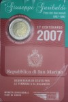 SAN MARINO 2 EURO 2007 GARIBALDI FDC IN FOLDER