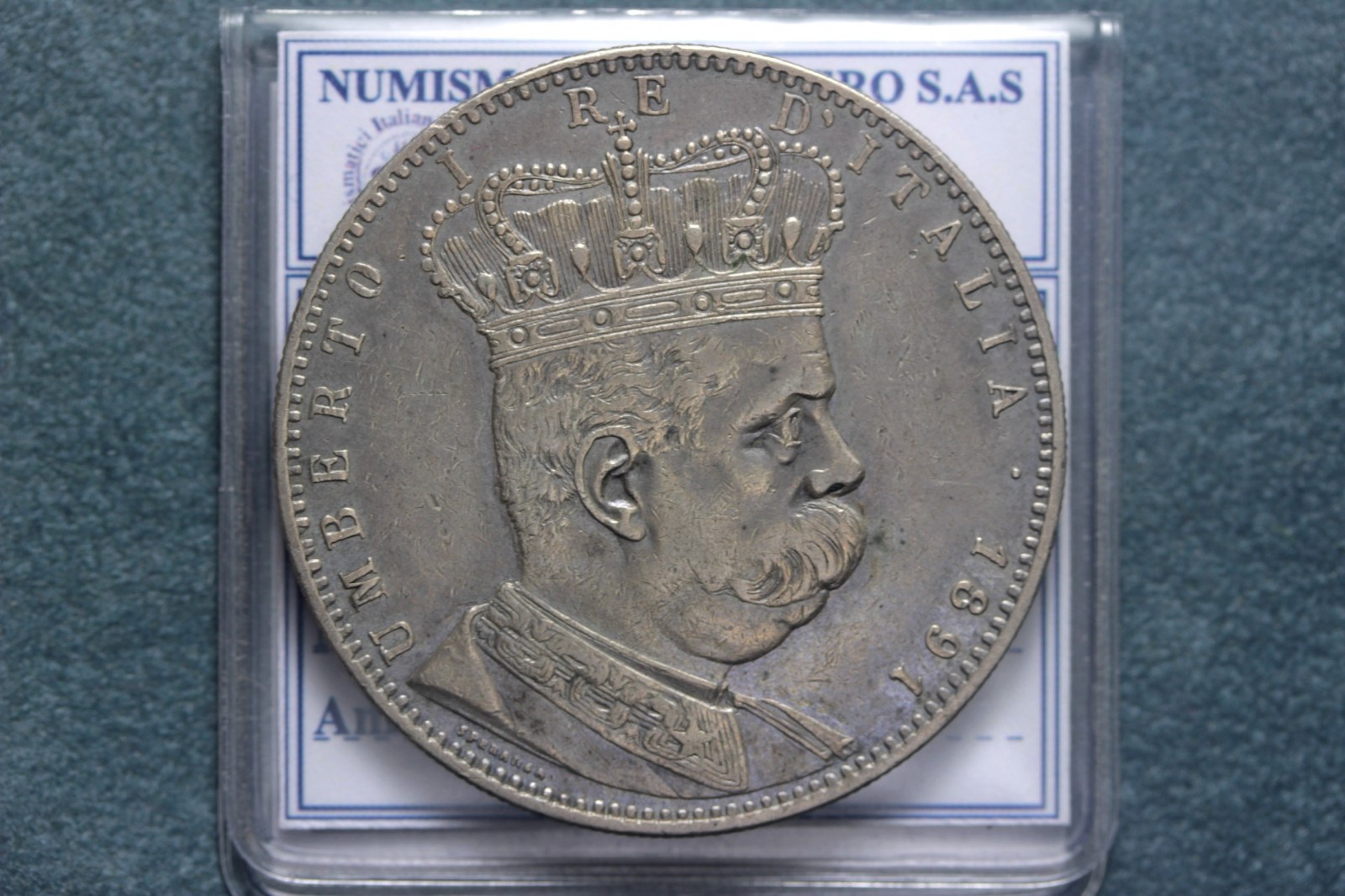 COLONIA ERITREA UMBERTO I 5 LIRE/TALLERO 1891 ROMA BB++ RARA