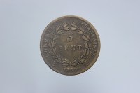 FRANCIA PER LA GUYANA CARLO X 5 CENT. 1830 PARIGI BB