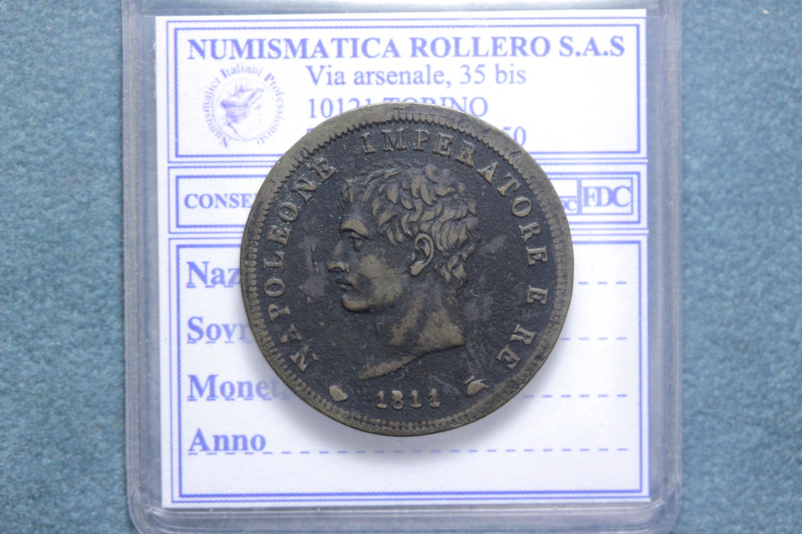 MILANO NAPOLEONE I RE D'ITALIA SOLDO 1811 BB+