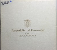 PANAMA SIMON BOLIVAR 20 BALBOAS 1974 PROOF