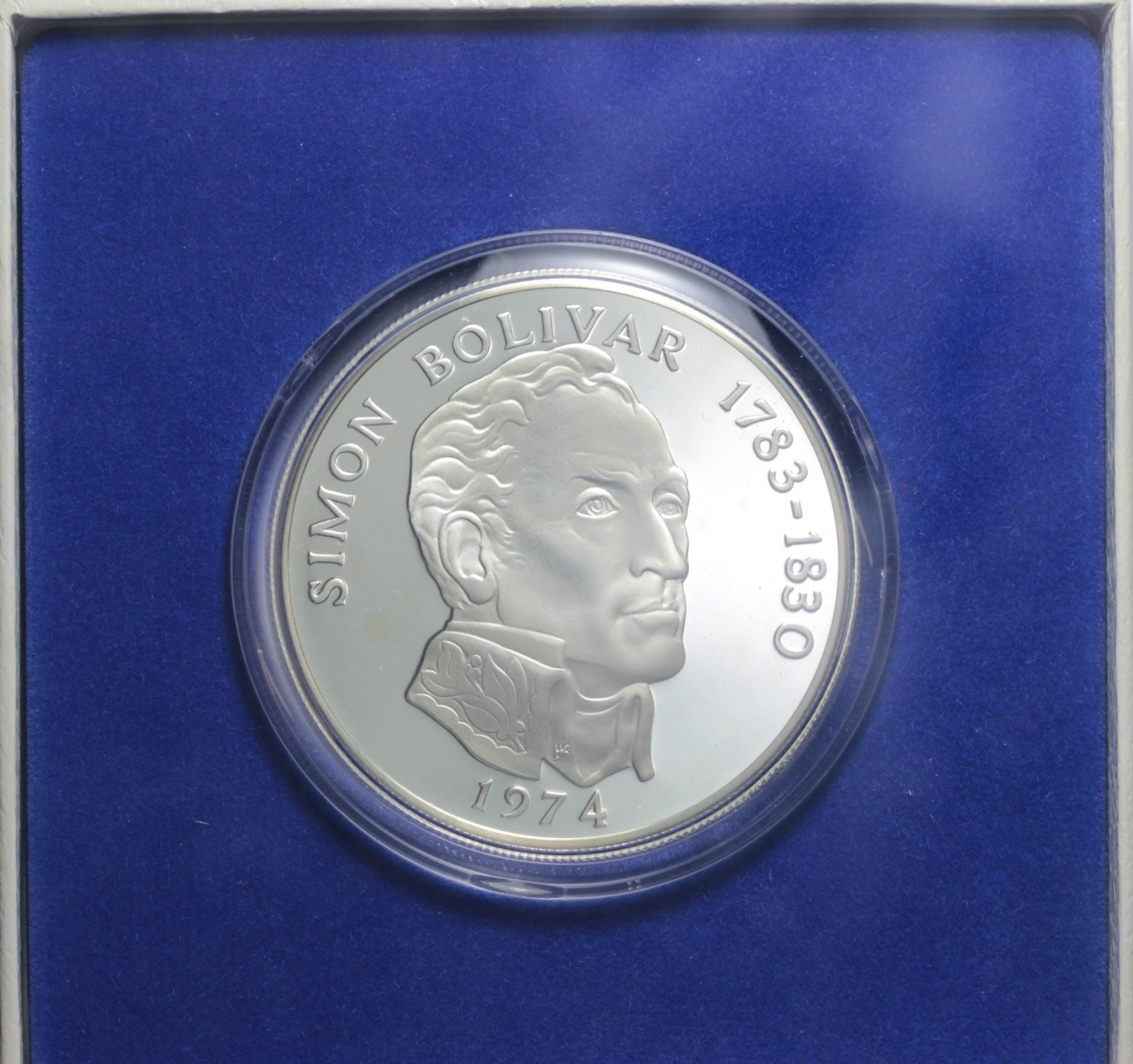 PANAMA SIMON BOLIVAR 20 BALBOAS 1974 PROOF