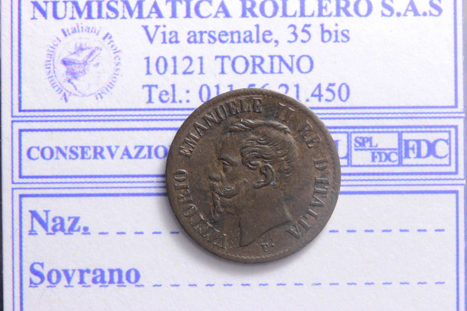 VITTORIO EMANUELE II 1 CENTESIMO 1861 NAPOLI SPL+ RARA