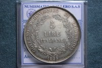 LOMBARDIA GOVERNO PROVVISORIO 5 LIRE 1848 MILANO Q.SPL