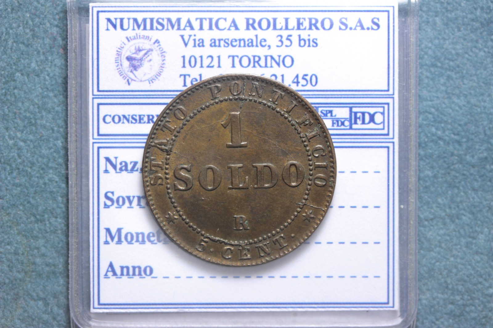 STATO PONTIFICIO PIO IX SOLDO 1867 XXI SPL