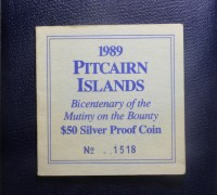 PITCAIRN ISLANDS ELISABETTA II 50 DOLLARI 1989 PROOF COFANETTO E CERTIFICATO