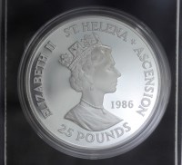 ST. HELENA ELISABETTA II 25 POUNDS 1986 PROOF COFANETTO E GARANZIA 