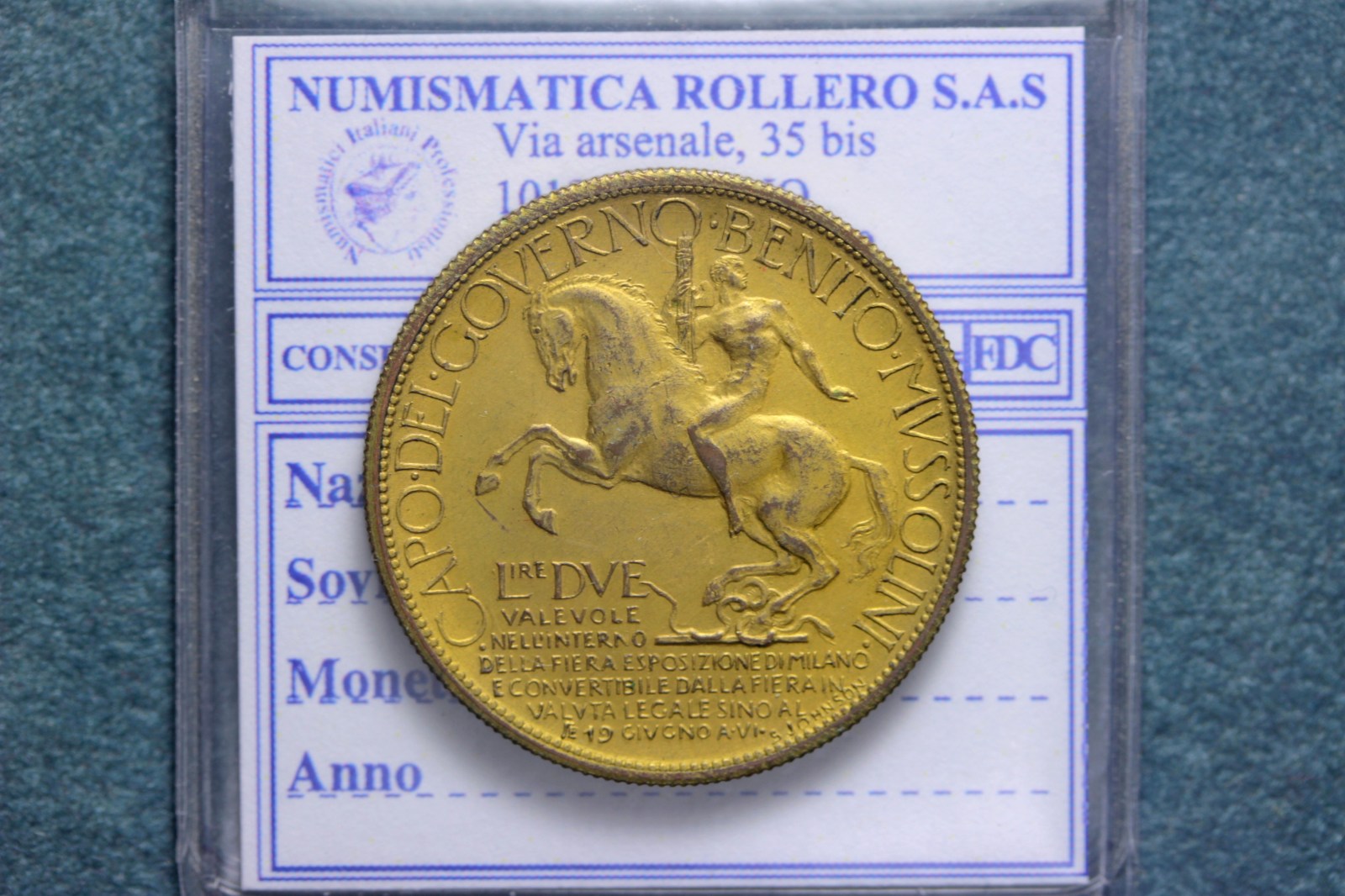 BUONO DA 2 LIRE 1928 ESPOSIZIONE DI MILANO SPL