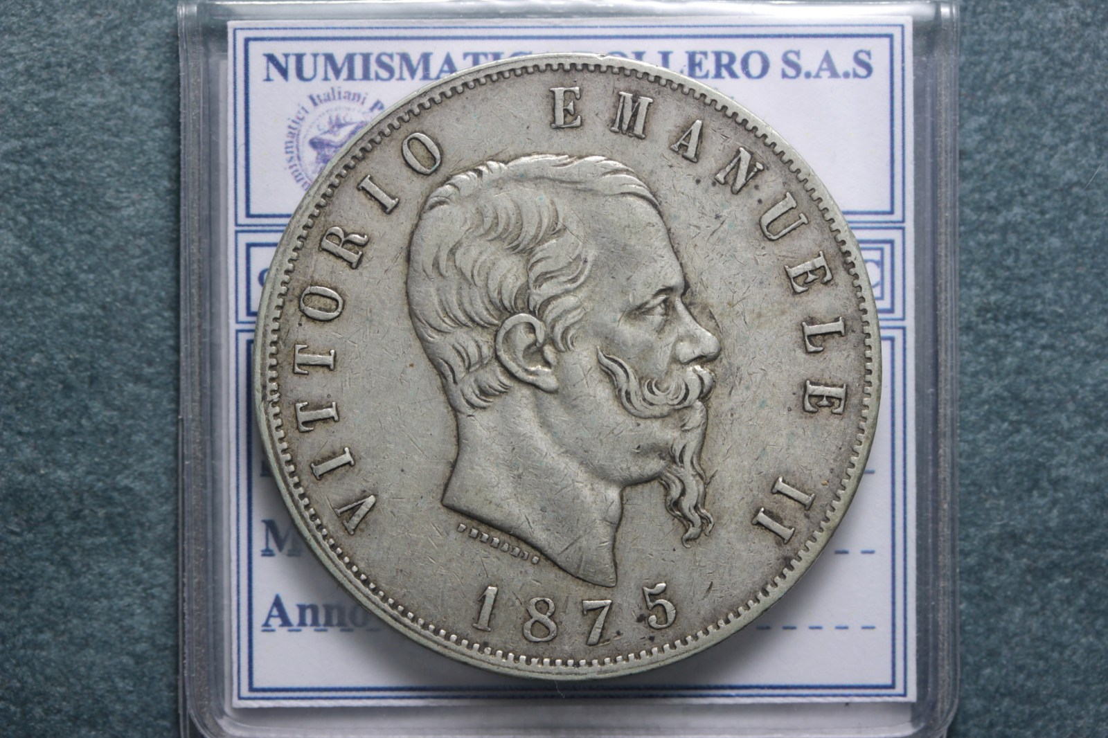 SAVOIA VITTORIO EMANUELE II 5 LIRE 1875 MILANO BB+