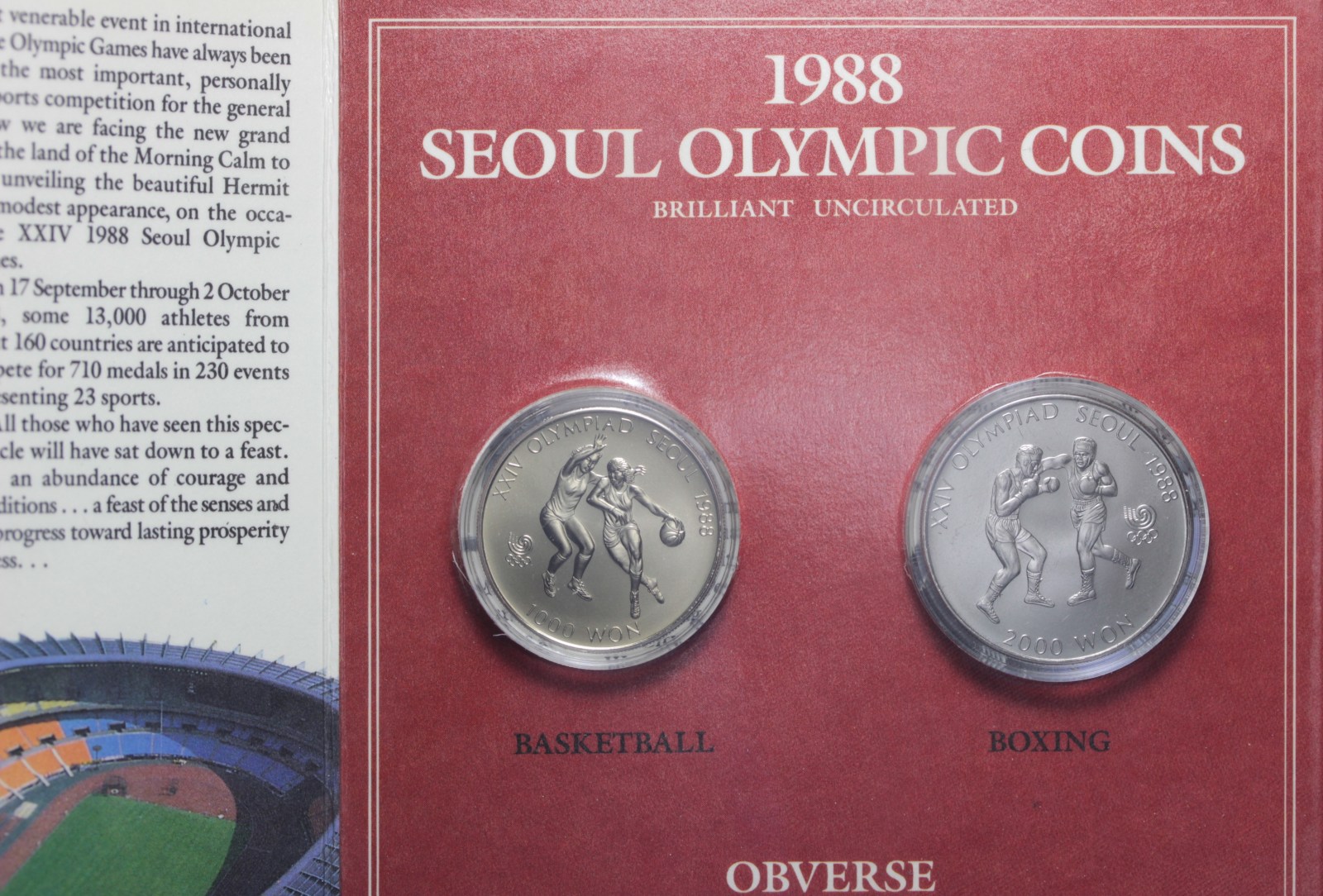 KOREA DEL SUD DITTICO 1000 E 2000 WON 1986 OLIMPIADI SEUL 1988