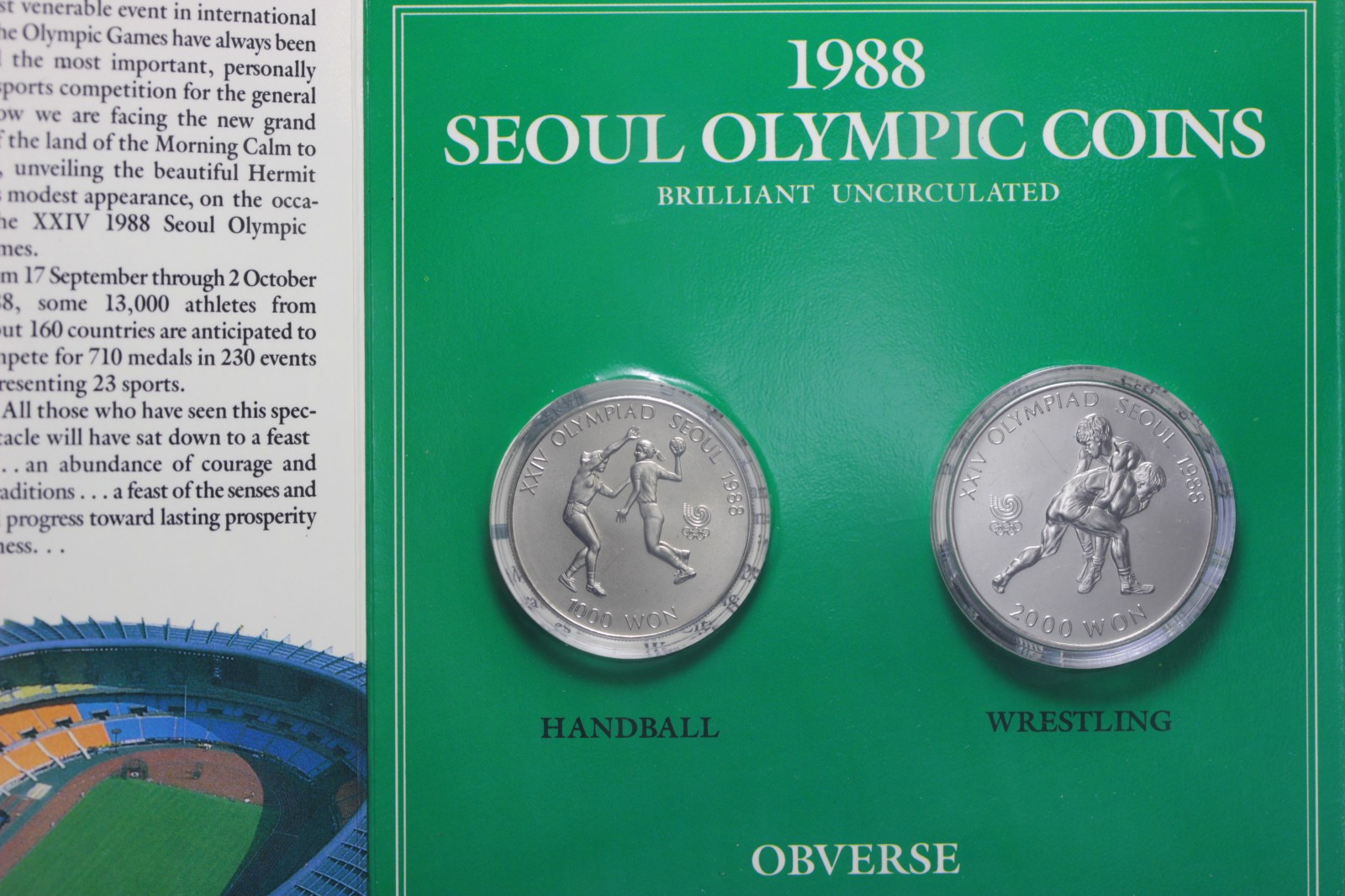 KOREA DEL SUD DITTICO 1000 E 2000 WON 1987 OLIMPIADI SEUL 1988