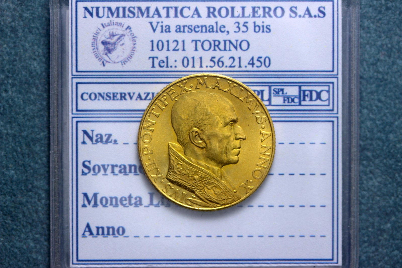 VATICANO PIO XII 100 LIRE 1948 ANNO X FDC