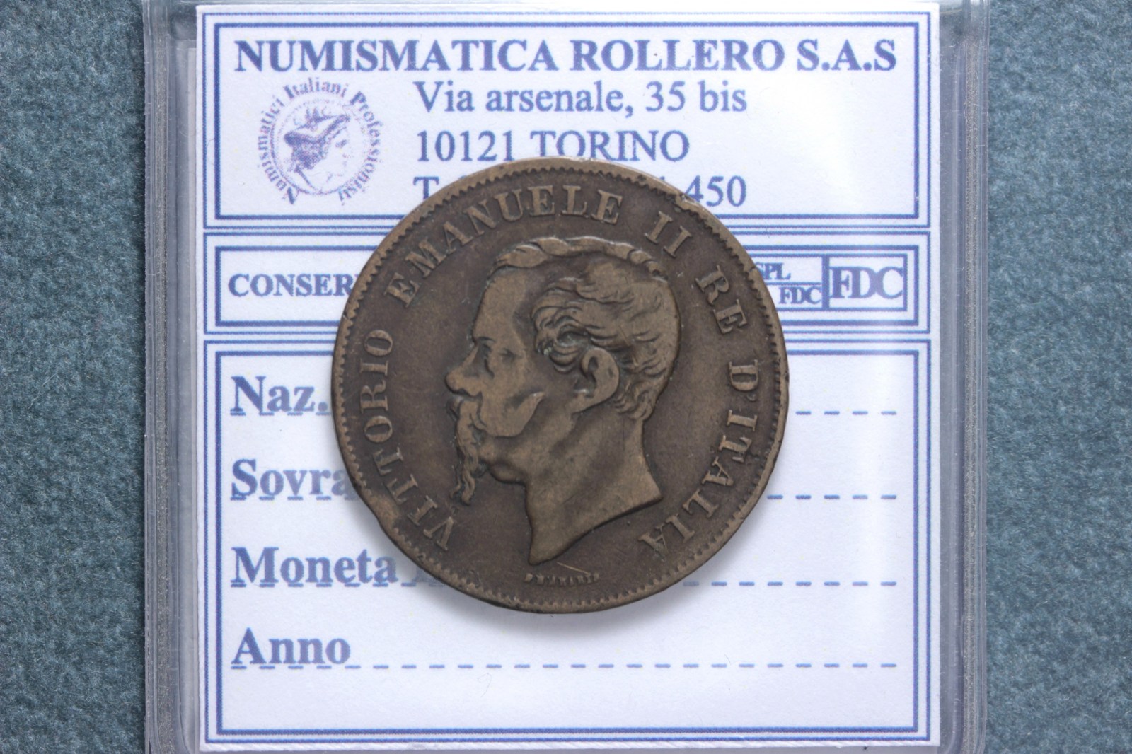 VITTORIO EMANUELE II 5 CENTESIMI 1861 BOLOGNA R2