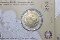 ITALIA 2 EURO 2022 FALCONE E BORSELLINO NEL FOLDER FDC 