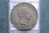 CARLO FELICE 5 LIRE 1827 GENOVA BB++