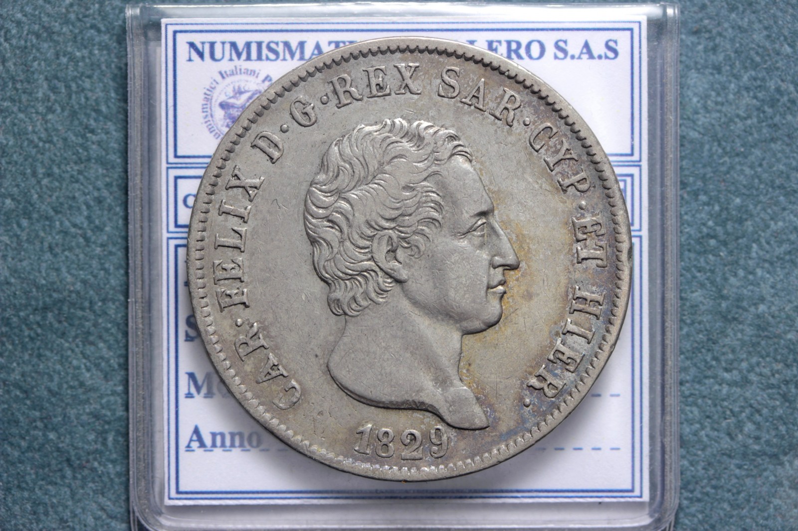 CARLO FELICE 5 LIRE 1829 GENOVA BB