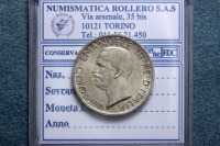 VITTORIO EMANUELE III 5 LIRE 1927 (2 ROSETTE) FDC