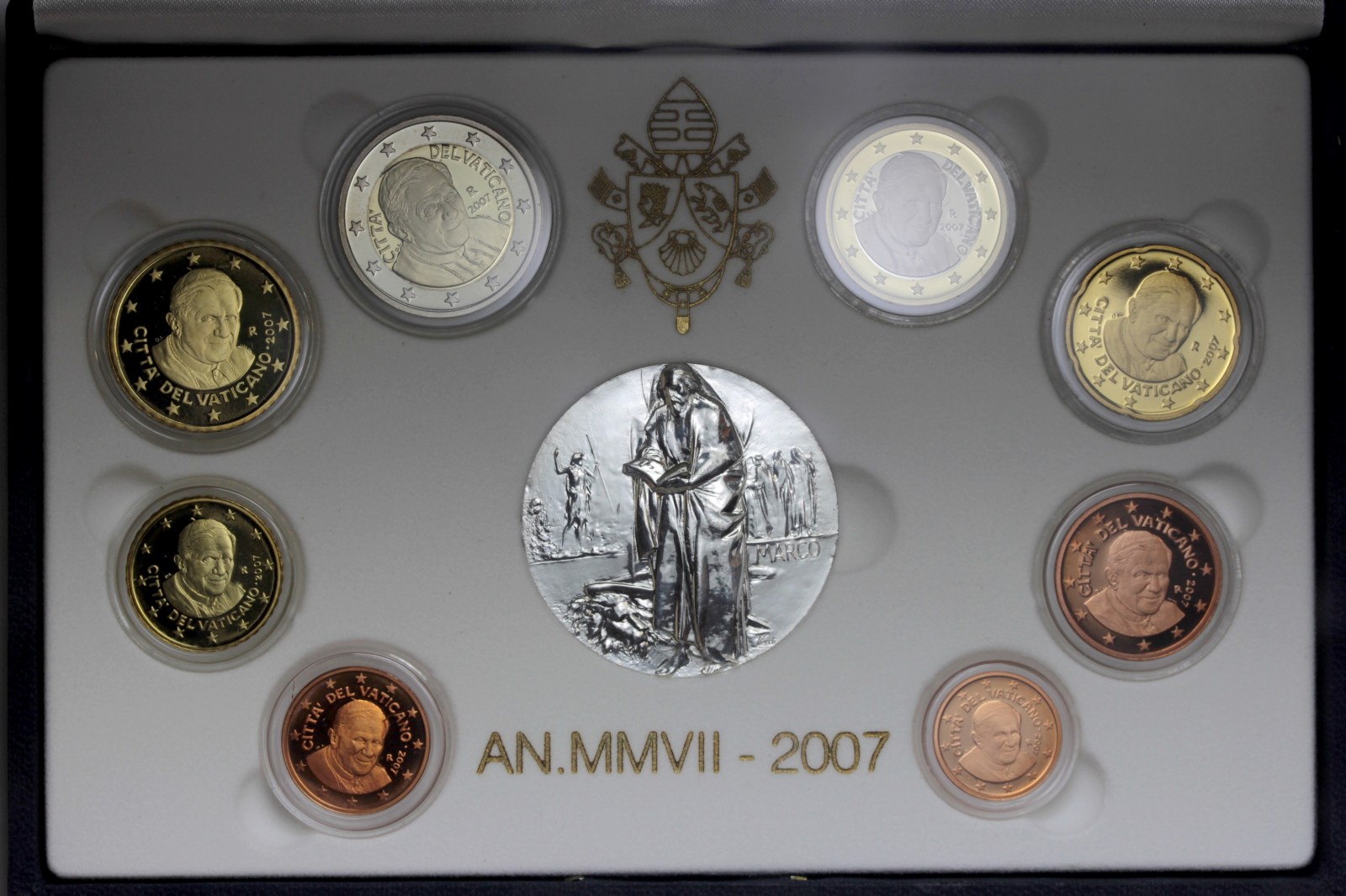 VATICANO BENEDETTO XVI DIVISIONALE 2007 PROOF FONDO SPECCHIO