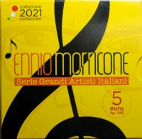 REPUBBLICA ITALIANA 5 EURO 2021 ENNIO MORRICONE FDC