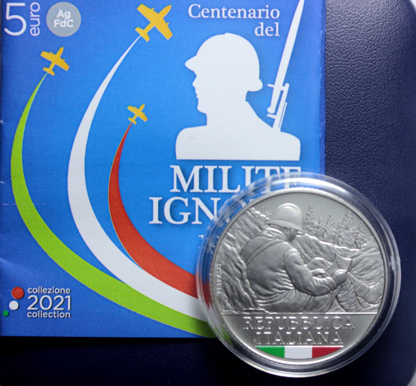 REPUBBLICA ITALIANA 5 EURO 2021 MILITE IGNOTO FDC