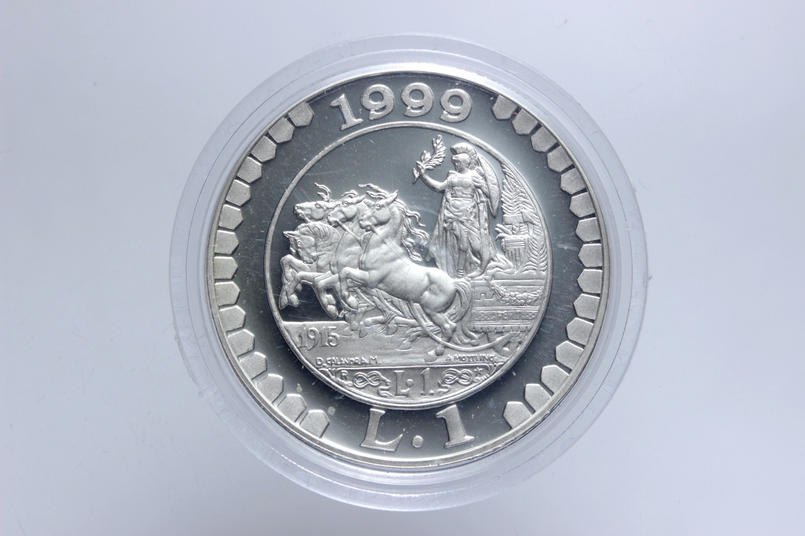 REPUBBLICA ITALIANA STORIA DELLA LIRA 1 LIRA 1999 PROOF QUADRIGA BRIOSA