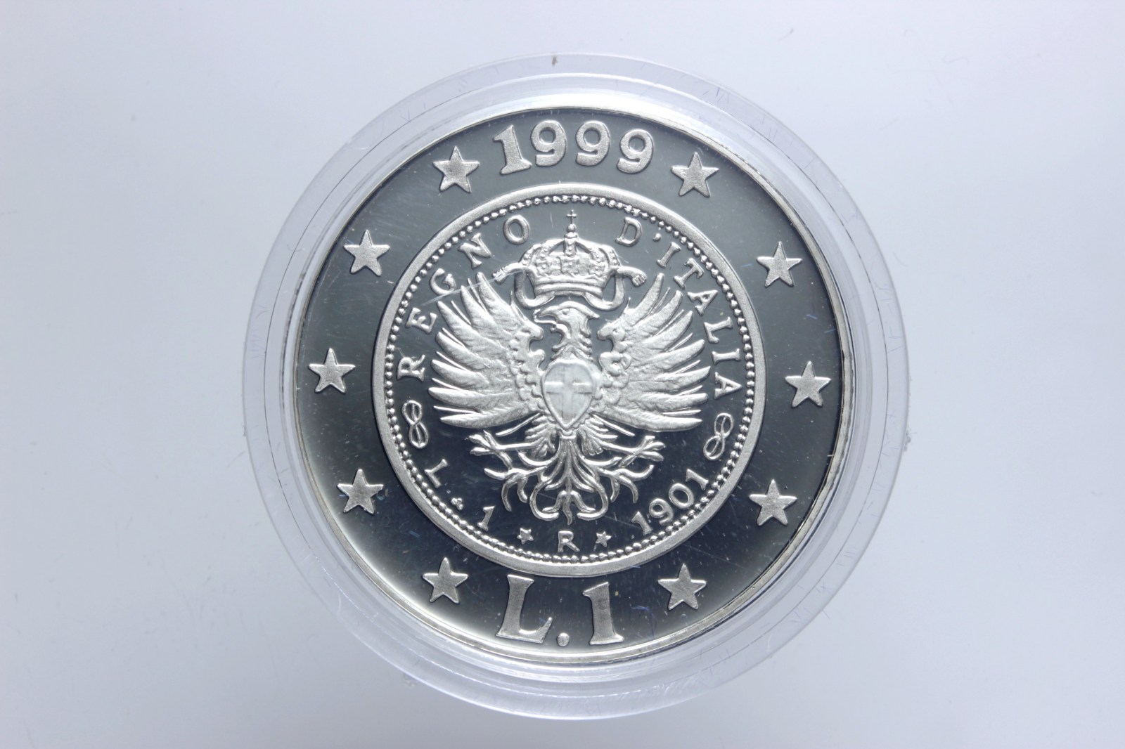 REPUBBLICA ITALIANA STORIA DELLA LIRA 1 LIRA 1999 PROOF AQUILA SABAUDA