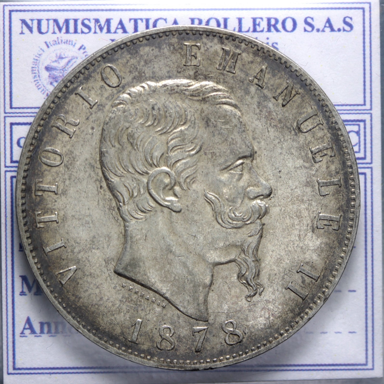 VITTORIO EMANUELE II 5 LIRE 1878 ROMA BELLO SPL