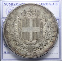 VITTORIO EMANUELE II 5 LIRE 1878 ROMA BELLO SPL