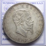 VITTORIO EMANUELE II 5 LIRE 1873 ROMA Q.SPL