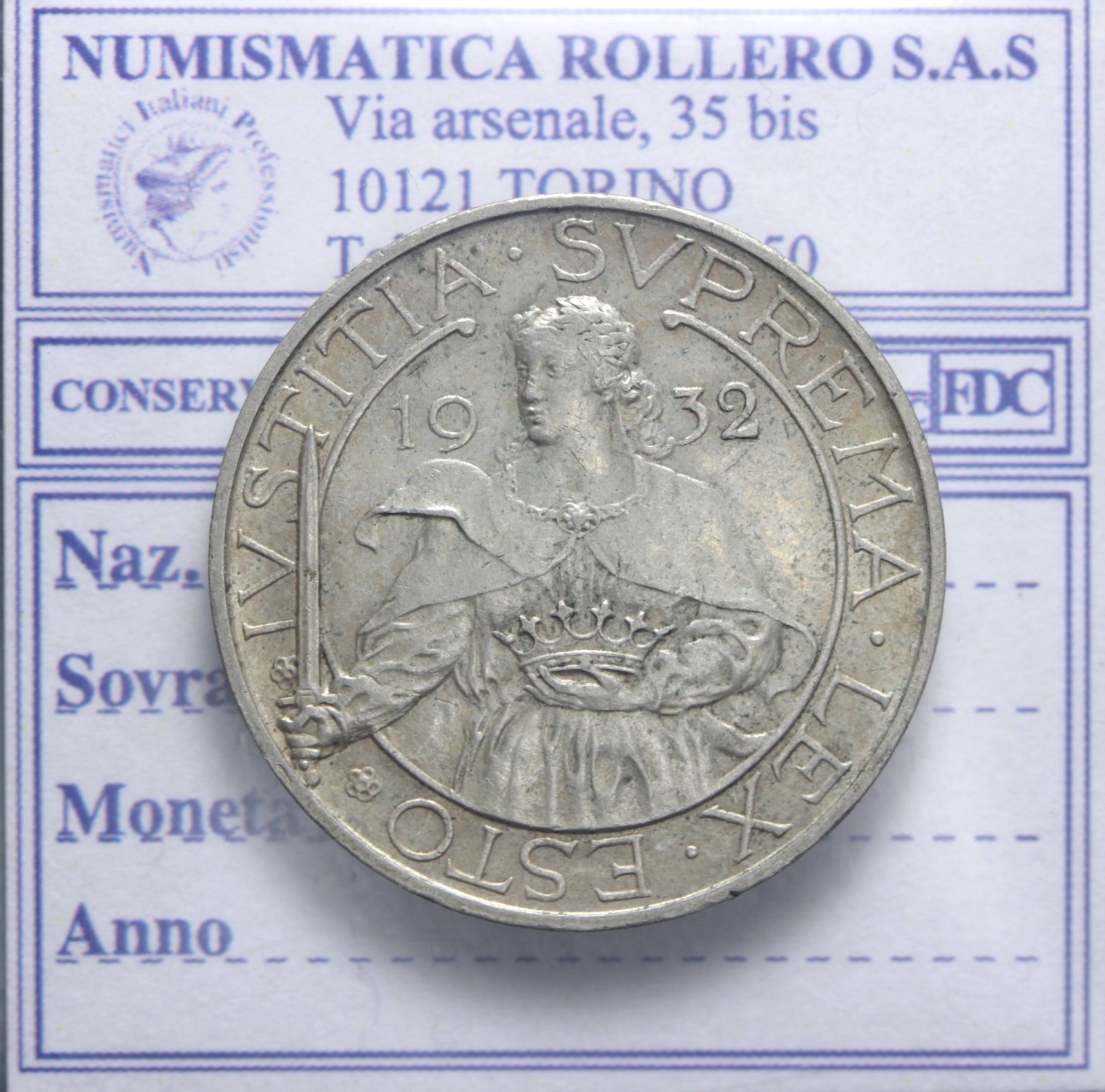 SAN MARINO VECCHIA MONETAZIONE 10 LIRE 1932 ROMA SPL