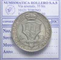 SAN MARINO VECCHIA MONETAZIONE 10 LIRE 1932 ROMA SPL