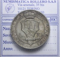 SAN MARINO VECCHIA MONETAZIONE 10 LIRE 1933 ROMA SPL