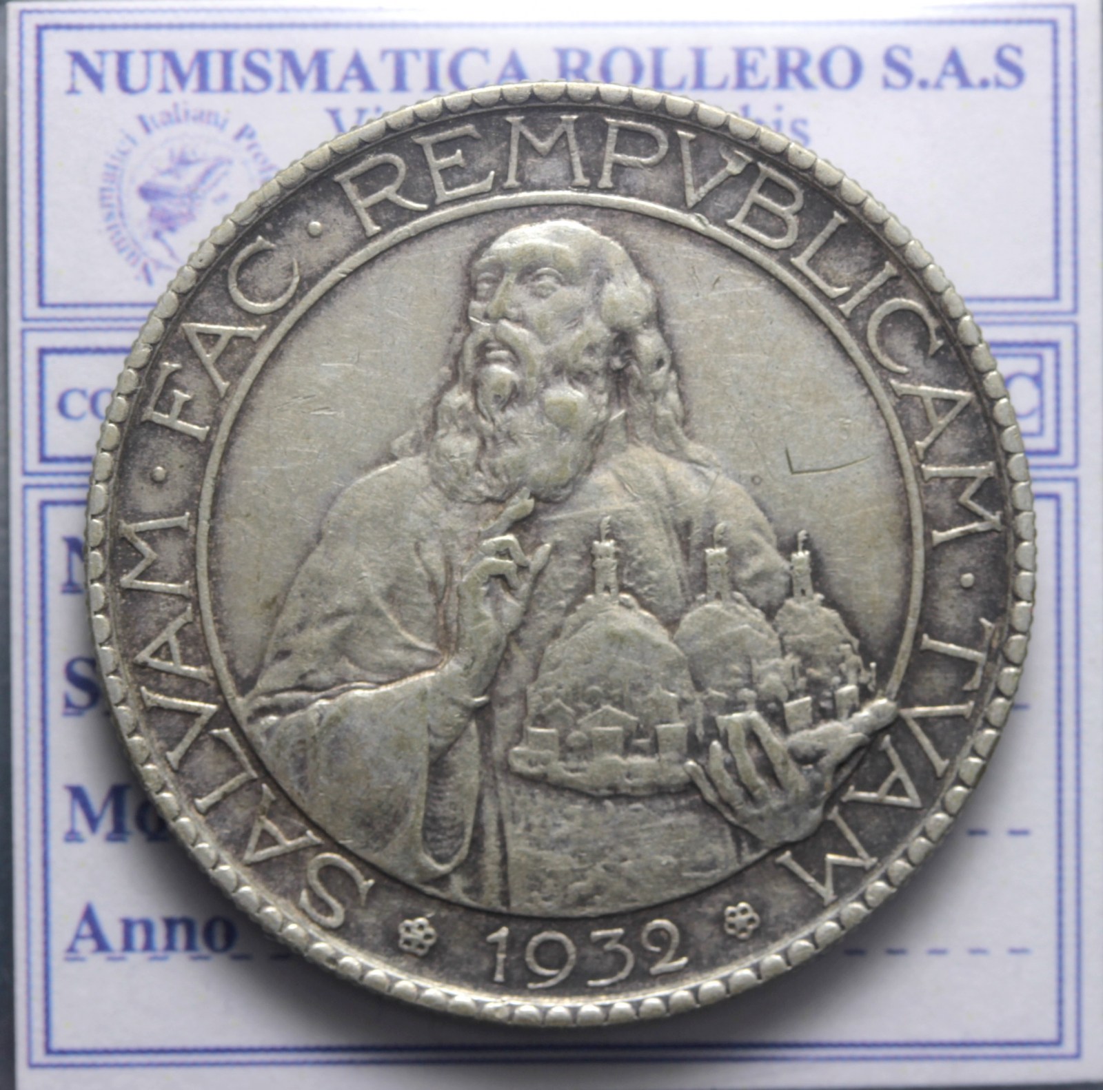 SAN MARINO VECCHIA MONETAZIONE 20 LIRE 1932 ROMA BB+