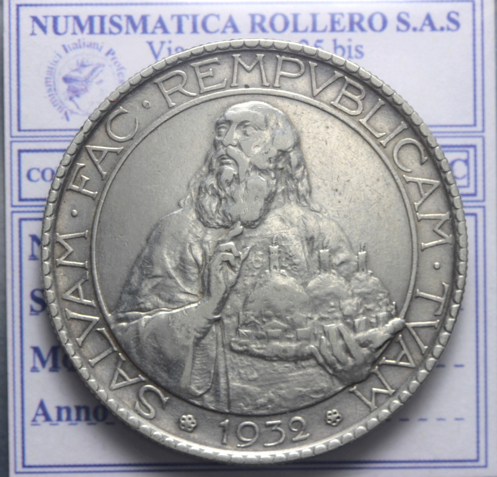 SAN MARINO VECCHIA MONETAZIONE 20 LIRE 1932 ROMA BB/BB+