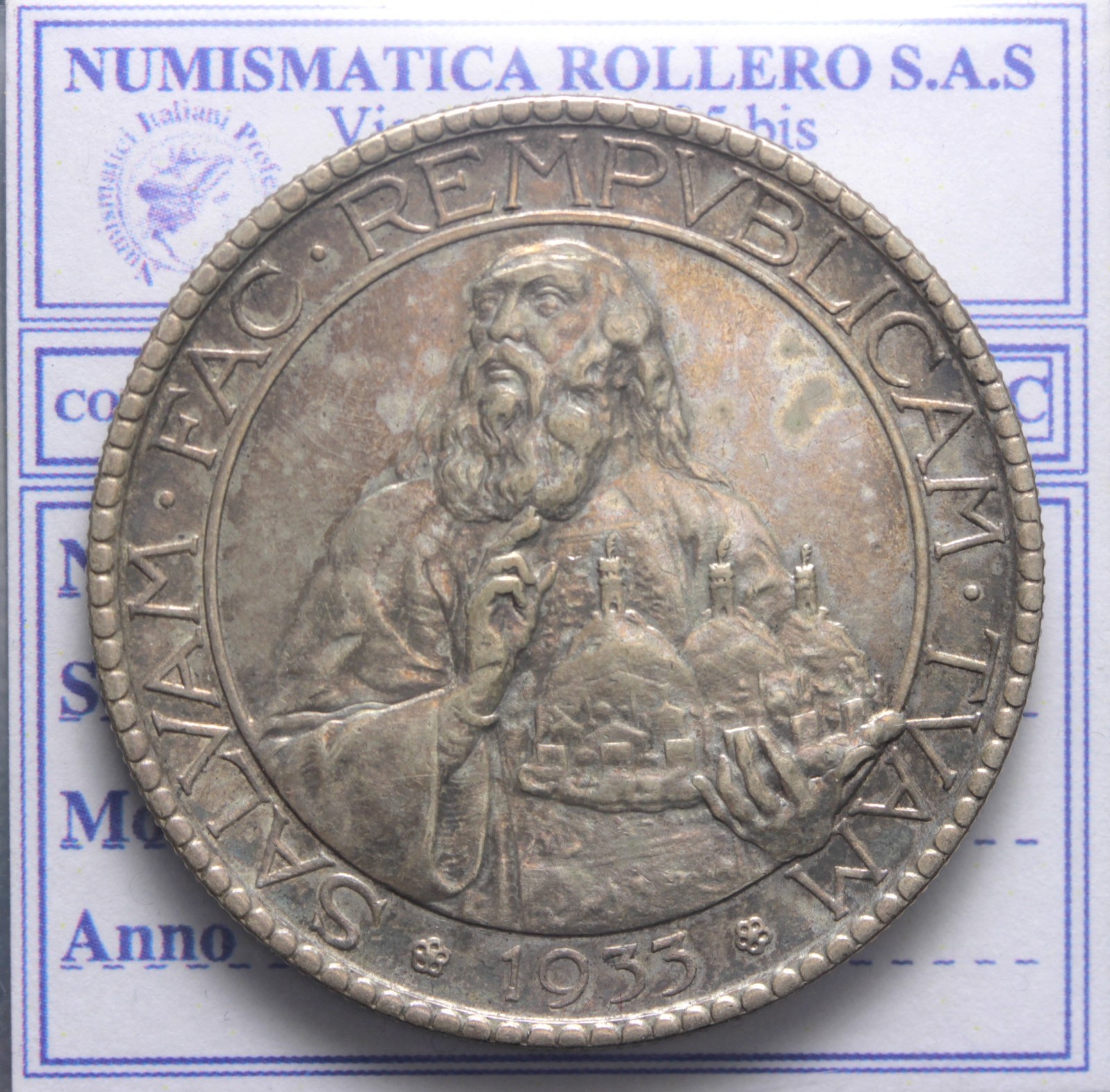 SAN MARINO VECCHIA MONETAZIONE 20 LIRE 1933 ROMA SPL