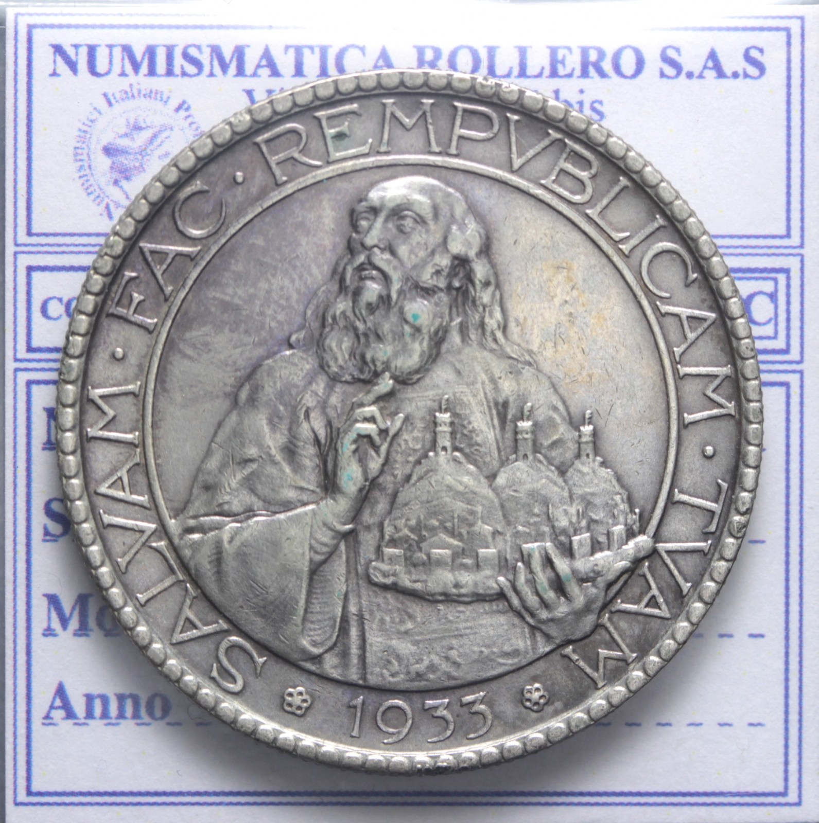 SAN MARINO VECCHIA MONETAZIONE 20 LIRE 1933 ROMA SPL