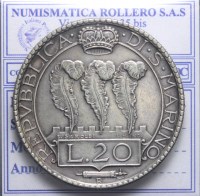 SAN MARINO VECCHIA MONETAZIONE 20 LIRE 1933 ROMA SPL