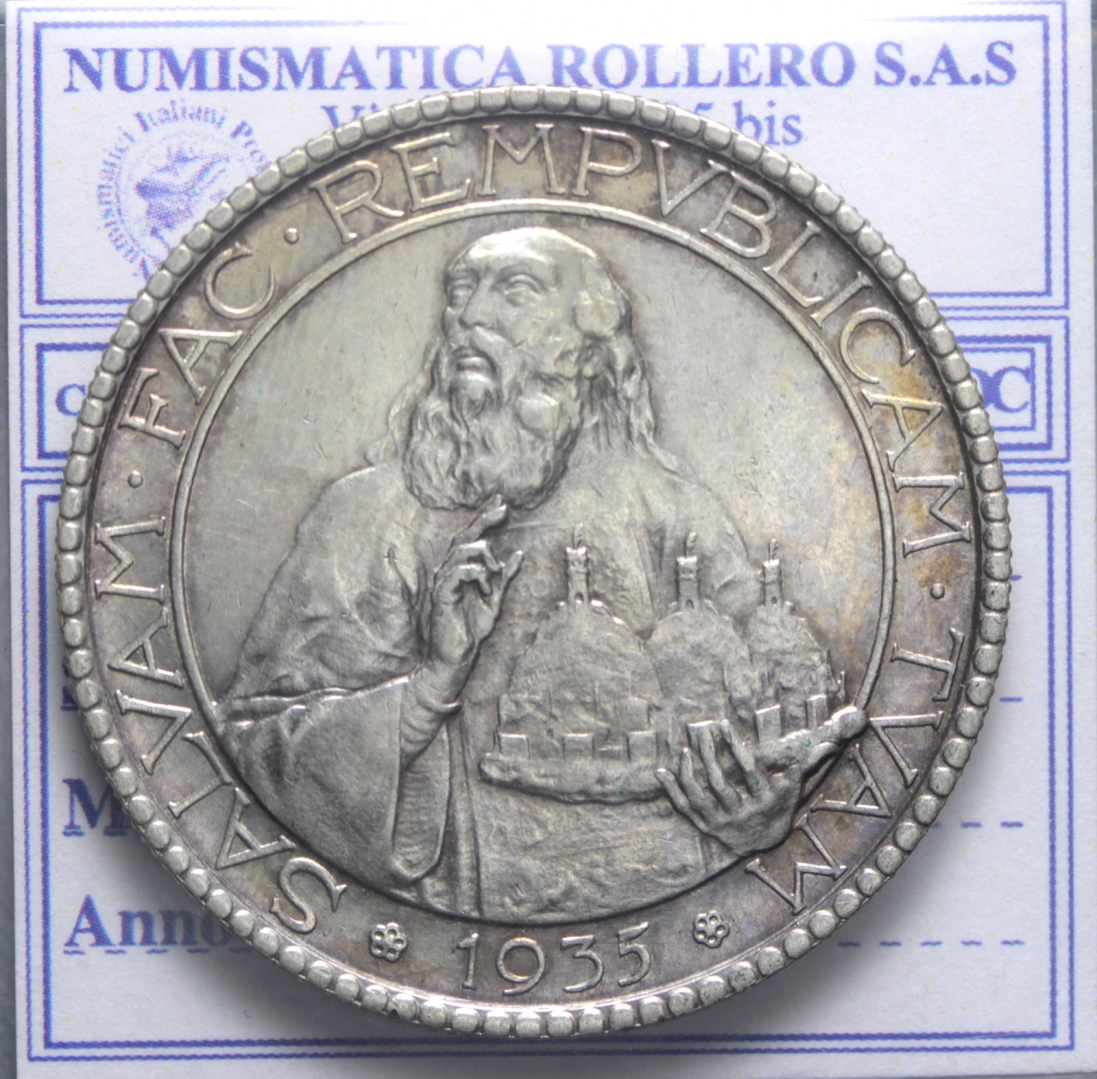 SAN MARINO VECCHIA MONETAZIONE 20 LIRE 1935 ROMA SPL