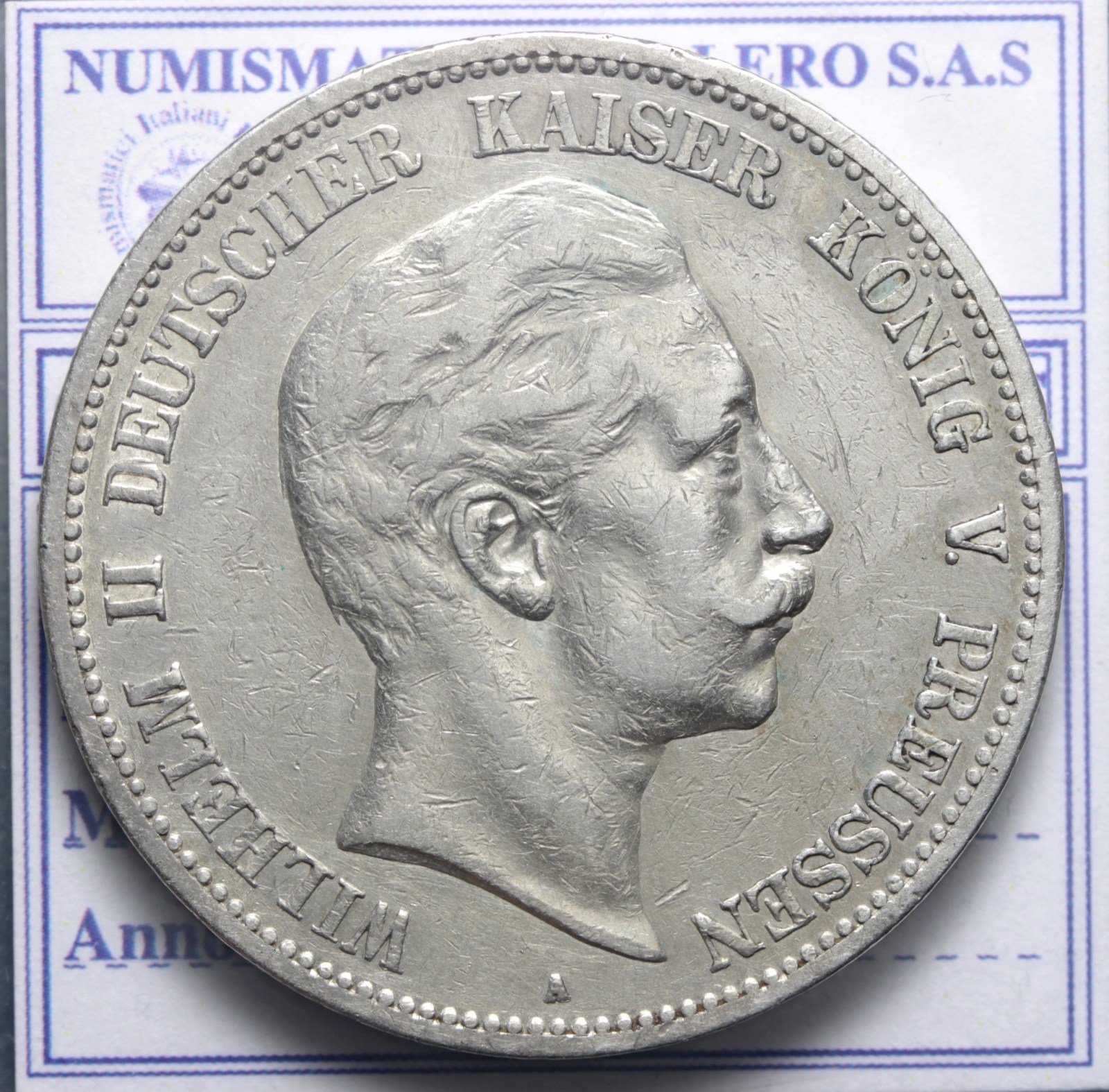 GERMANIA PRUSSIA GUGLIELMO II 1888-1918 5 MARCHI 1899 BERLINO BB/BB+