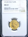 VITTORIO EMANUELE III 20 LIRE 1912 ARATRICE NGC MS63 Q.FDC