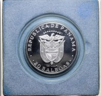 PANAMA SIMON BOLIVAR 20 BALBOAS 1972 PROOF IN SCATOLA