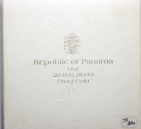 PANAMA SIMON BOLIVAR 20 BALBOAS 1973 PROOF IN SCATOLA