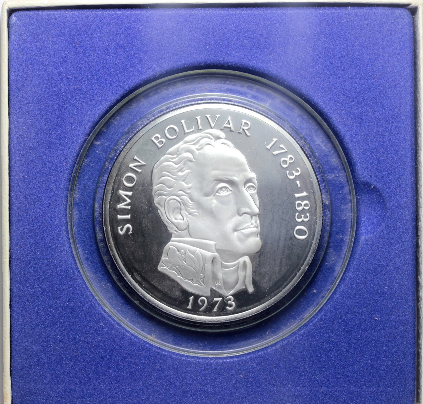 PANAMA SIMON BOLIVAR 20 BALBOAS 1973 PROOF IN SCATOLA