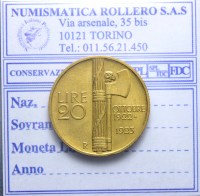 VITTORIO EMANUELE III 20 LIRE 1923 FASCETTO SPL RARA