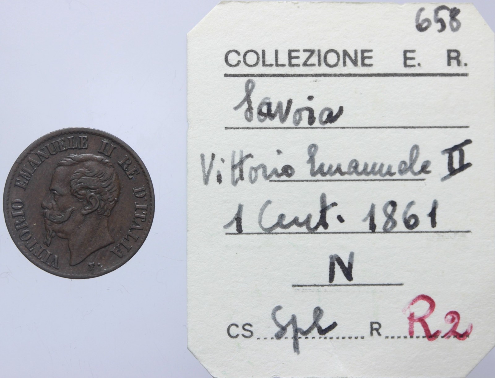 VITTORIO EMANUELE II 1 CENTESIMO 1861 NAPOLI SPL RARA