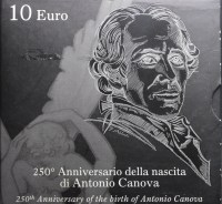 REPUBBLICA ITALIANA 10 EURO 2007 ANTONIO CANOVA PROOF