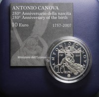 REPUBBLICA ITALIANA 10 EURO 2007 ANTONIO CANOVA PROOF