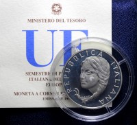 REPUBBLICA ITALIANA 5000 LIRE 1996 PRESIDENZA ITALIANA UE PROOF