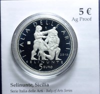 ITALIA 5 EURO COMMEMORATIVO 2013 PROOF SICILIA SELINUNTE SCATOLA E GARANZIA